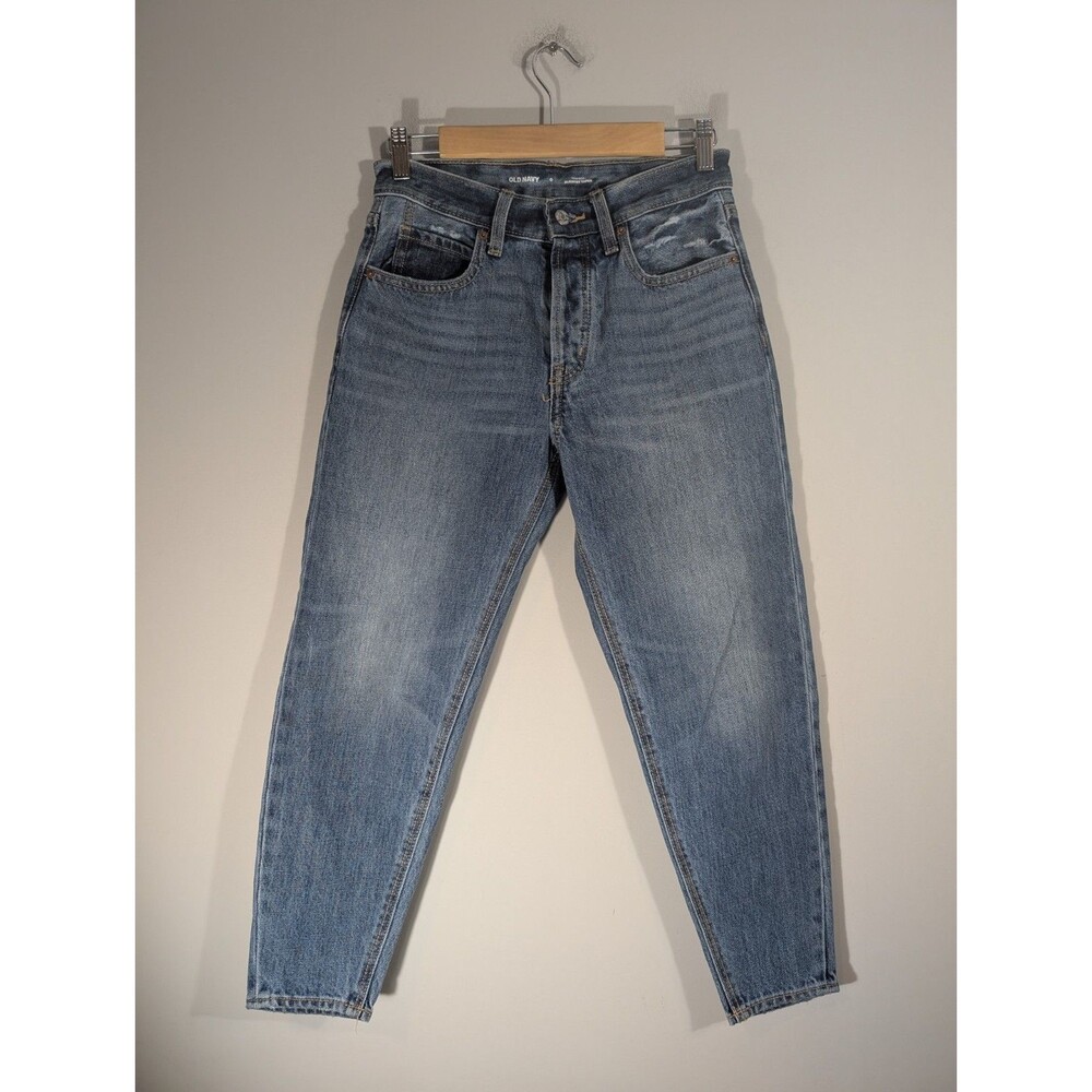 Old Navy Womens Blue Taper Mid Rise Jeans Sz 0 Streetwear Baggy Capsule Classic‎